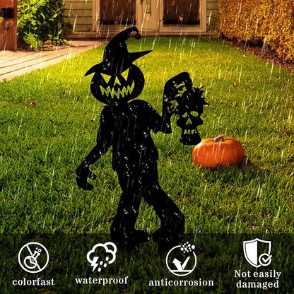 4 Pack Halloween Ghost Decor Stakes, Metal Stakes for Garden, Yard, Lawn, Outdoor Decor Art Scary Silhouette