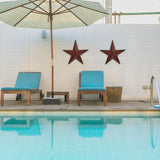 VIVICOMFY 15.5" 2Pcs Metal Barn Stars,Indoor or Outdoor Texas Stars Art,Red Black Rustic Vintage Western Country Farmhouse Home Wall Decor