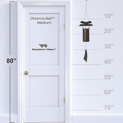 Woodstock Wind Chimes for Outside, Garden, Patio, Porch and Outdoor Decor (38") Antique Copper Dharma Bell Medium (DBMD)