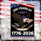250 Anniversary America Garden Flag, 250th Anniversary USA Patriotic Double-Sided Banner, Double-Sided Burlap, 1776-2026 Semiquincentennial Commemorative, Suitable for Outdoor Lawn Decor (A2-L-28x40 Inch)