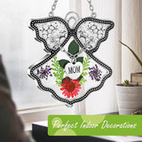 KY&BOSAM Angel Suncatcher Mom Stained Glass Suncatcehesr for Windows Hangings Wind Chime with Pressed Drived Real Flower and Metal Charm Gifts for Mom Mothers Day Valentine's Birthday Christmas Decor