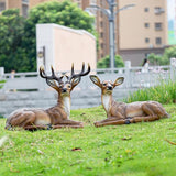 Outdoor Large-Sized Deer Garden Statue, Decorative Sculpture 21 inches Indoor/Outdoor Garden Decoy Animal Statue Forest Fawn Sculpture