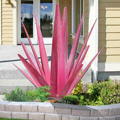 KODIBO Large Tequila Rustic Sculpture, Metal Yard Art, Metal Agave Plants Outdoor Decor, Home Decor Hand Painted Agave Garden Statue