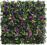 GLANT Expandable Fence Privacy Screen for Balcony Patio Outdoor,Decorative Faux Ivy Fencing Panel,Artificial Hedges (Single Sided Leaves) (2, Branches -Purple Rose)