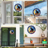 Rngmsi Cat and Moon Stained Glass Window Hanging Gifts, 7.8″ Sun Catchers for Indoor Window Decor, Decorative Sun Catchers Home Wall Art Gift for Thanksgiving Christmas Wedding Housewarming