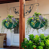 AMAGABELI GARDEN & HOME 2 Pack Hanging Brackets Plant Hanger Outdoor 12inch Metal Fence Wall Planter Hooks for Hanging Flower Baskets Bird Feeders Lanterns Wind Chimes Rust-Resistant Black