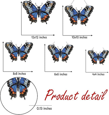 Blue Butterfly Acrylic Suncatcher, Boho Suncatchers for Window Hangings, Stained Glass Effect Indoor Outdoor Garden Decor for Butterfly Lover, Gifts for Mother's Day, Mom, Grandma, Wife, Women