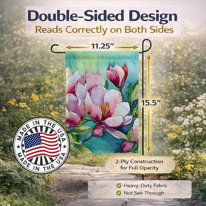 Caroline's Treasures Louisiana Magnolias in Watercolor Garden Flag Mailbox Flag Decorative Yard Flag Banner Outside Patio Artwork Yard Flower Beds, Garden Size, Multicolor