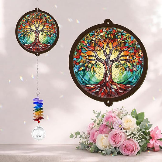 Memorial Suncatcher - Tree of Life Ornament - Sympathy Gift for Loss of Loved One - Condolence Bereavement Gifts - Remembrance Funeral Keepsake - Mother's Day for Mom Dad