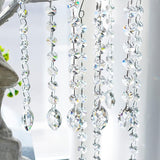 KANPURA 1ft 10pcs Horse Eye Crystals Garland, Hanging Chandelier Crystals Prism Beads Chain,Prisms Sun Catchers with Crystal for Christmas Window (Clear)