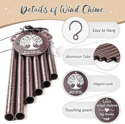 Thank You Gifts for Women Men, 25" Wind Chimes Appreciation Gifts for Employee Teacher, Coworkers, Nurses, Gratitude Thoughtful Gift Ideas for Mother Father Family Friends
