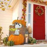 PRODUCTWORKS Peanuts Pumkin Press-in Icon Metal Stake Halloween Harvest Decor Porch Decorating Indoor Outdoor (Snoopy Flying Ace)
