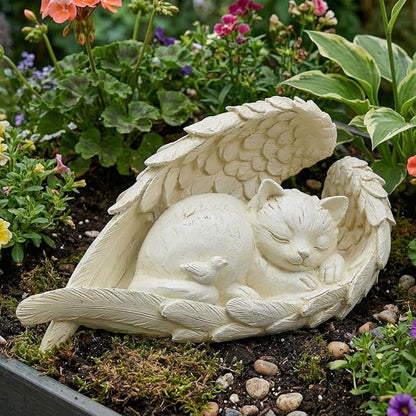 Elenon Cat Pet Memorial Stones Outdoor Statue, Sleeping Cat Memorial Stones Garden Statue Decor, Pet Loss Sympathy Grave Gifts