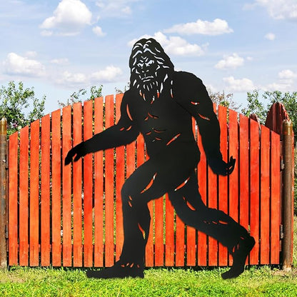 EZTZEN 7.4ft Bigfoot Outdoor Decor Big Foot Sasquatch Gifts for Men/Dad/Women Metal Bigfoot Silhouette Statues for Yard Decor, Garden Decor, Yard Art, Forests, Yard Display, Lawn Decorations