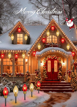 Moonflor Strawberry Jumbo C9 Christmas Lights Outdoor - 2 Pack Total 17FT 10 LED Jumbo C9 Christmas Pathway Lights Outdoor, Christma Decoration for Outside Lawn, Red & Warm White