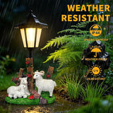 Solar Sheep Garden Outdoor Decor, Farmhouse Sheep Statue with LED Lantern, Decorative Lawn Lights Waterproof Resin Animal Figurine for Yard Patio Pathway Landscape Gift for Mother's Day