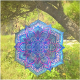 Mandala Wind Spinner Outdoor Mental Wind Spinner for Yard, Garden, Meditation, Yoga Decor Hanging Lawn Ornaments 3D Visual Effect (Mandala, 12''-1pc)