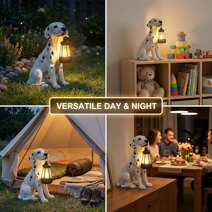 Garden Statues Dog Solar Hanging Light, Courtyard Resin Simulated Handicraft Dog Statue Ornament, Garden Yard Entrance Decoration.