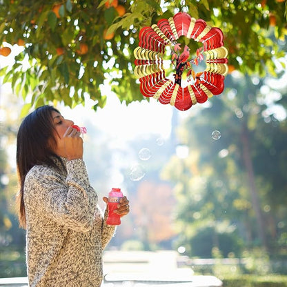 FONMY Cardinal Wind Spinner Mandala 3D Stainless Steel Hanging Wind Spinners Worth Gift Christmas Decoration Indoor/Outdoor Garden Décor Kinetic Yard Art 12 Inches Multi Red Wind Sculpture