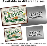 Custom Metal Signs with Name Made in USA Personalized Vintage Garden Sign Waterproof Vintage Decorative Metal Print for Wall Decor Customized Home Garden Ideas Gifts Artwork Prints for Yard Ourdoor