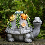 Solar Garden Turtle Decor Outdoor Statue - Turtle with LED Waterproof Sculptures Lights, Cute Pond/Yard Statues Outside Decoration, Home, Lawn, Patio, Resin Animal Ornament, Gardening Gift
