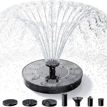 Solar Fountain for Bird Bath, Solar Bird Bath Fountains Pump with 6 Nozzles, 2026 Upgraded Free Standing Floating Solar Powered Water Fountain Pump for Bird Bath, Garden, Pond, Pool and Outdoor