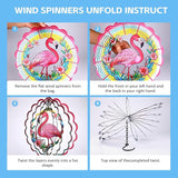 Flamingo Metal Wind Spinners Gifts for Women Mom Grandma Friends Hanging Wind Spinner Garden Decorations 12 inch 3D Kinetic Sculpture for Lndoor Spring Outdoor Decor House Yard Art Decorations