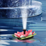 LIOOBO Solar Floating Fountain Lotus-Style Pond Fountain Outdoor Garden Water Feature Solar-Powered Floating Decor for Pool and Pond