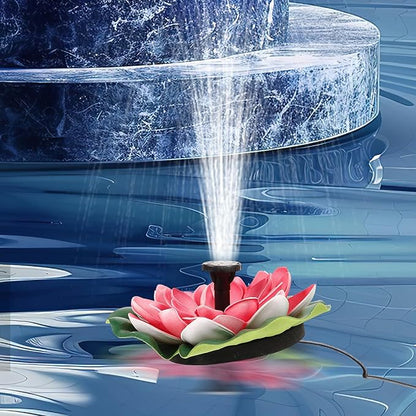 VICASKY Solar-Powered Floating Fountain for Outdoor Garden Pond, Lotus Leaf Design Solar Fountain Pump, Small Pond Decor Water Feature for Patio and Backyard Landscaping