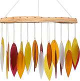 Blue Handworks Desert Sands Glass Chime, Sandblasted Glass and Found Wood Handcrafted Wind Chime
