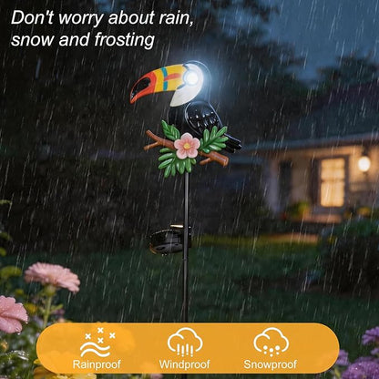 Romart Solar Stake Lights Outdoor Waterproof, Toucan Solar Garden Path Light with Rotating Light-Up Eyes, Decorative Yard Lawn Landscape Decor