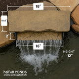 HALF OFF PONDS Filtering Waterfall Spillway Kit, 16-Inch Pond Waterfall Filter with Rock Lid and Lip, 2200 GPH Pump, 12.5 Foot Tubing, Outdoor Pond Filtering Waterfall System for Backyard Ponds