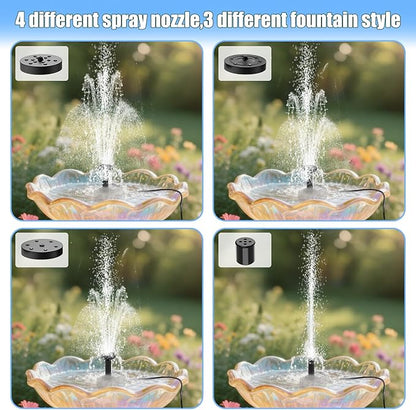Solar Water Fountain for Bird Bath with Seperate Solar Panel 2W,Solar Fountain Pump for Pond,Water Feature Solar Water Pump