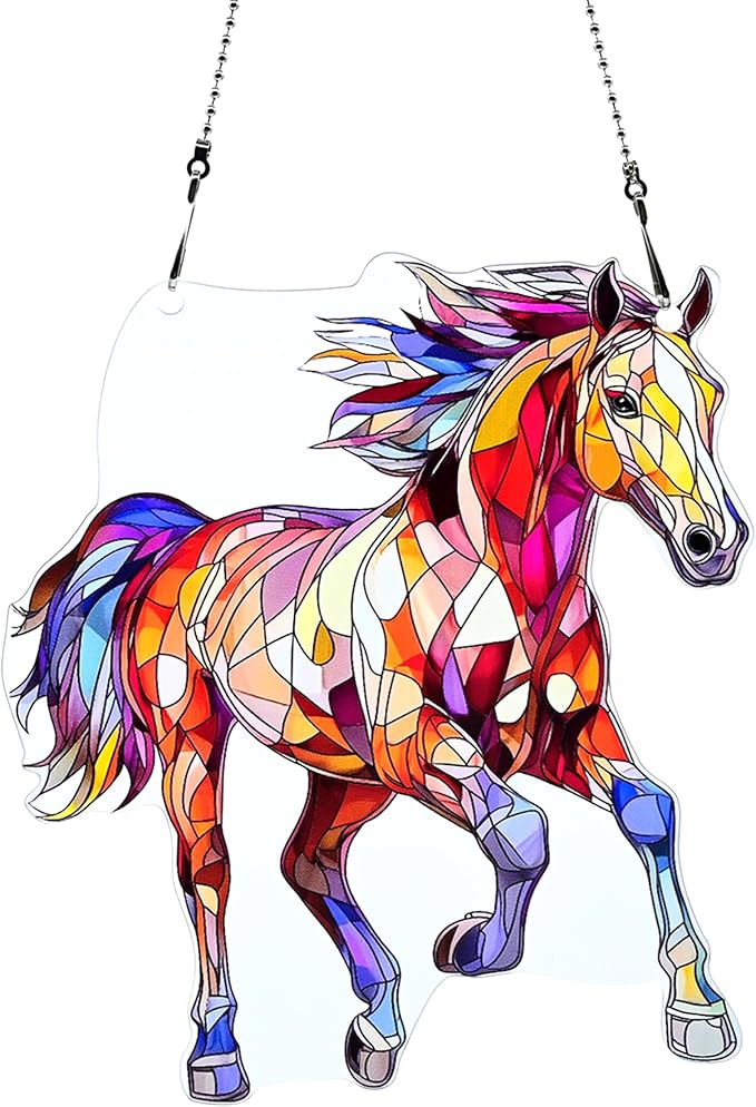 Horse Ornaments Colorful Window Hanging Decorations Home Wall Decor for Indoor Outdoor