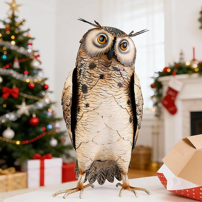 Shorayn Metal Owl Decor Garden Statue Outdoor Bird Yard Art Sculpture for Home Porch Patio Lawn Yard Decoration,Housewarming Birthday Gifts for Women