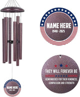 ASTARIN Personalized Wind Chimes for Memorial US Veteran, Deep Tone Wind Chimes for Loss of Loved One Brothers Sisters, Thank You Veteran Solider,Produced in USA