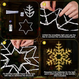 Tuanse 1 Pcs 24" Folding Christmas Snowflake Lights with Remote Control 150 LED Outdoor Hanging Light up Snowflakes Decor for Xmas Tree Window Yard Garden Porch Party Decoration (Warm White)