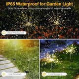 Solar Lights Outdoor, 2 Pack Solar Firework Lights Outdoor – 150 LED, 8 Modes, IP65 Waterproof Garden Pathway Decor | Warm White Solar Powered Stake for Yard, Patio, Easter & Holiday Decoration