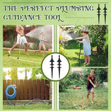 MorningRo 2 Pcs Garden Hose Guide Spike 12 Inch Heavy Duty Metal Hose Support Spike Aluminum Decorative Garden Stakes Protector to Keeps Flower Beds Plant Yard Lawn (Thatched Cranberries)