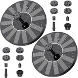 AISITIN 2 x 1.5 W DIY Solar Powered Garden Fountain with 6 Nozzles Effects for Ponds, Bird Bath, Aquarium, Garden Fountain