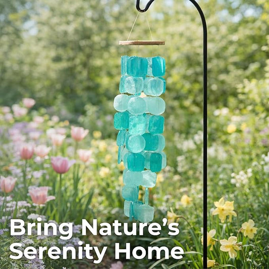 Solange & Frances Wind Chimes for Outside. Capiz Shell Wind Chime Outdoor Decor. Unique House Decor and Gifts for Women Who Have Everything. Ideal for Mom