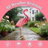 Ratuor Metal Flamingo Yard Decor Garden Statues,Outdoor Pink Flamingo for Backyard Patio Porch Decoration,Valentine's Day,Wedding,Party,Lawn Decorations