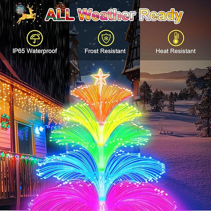 WEITEXS Solar Garden Lights Waterproof 3 Pack 7 Color Changing Outdoor Decorative Rainbow Jellyfish Lights for Outside Yard Pathway Garden Decor Patio Lawn Gifts for Mother's Women