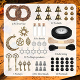 62 Pcs Witch Bells DIY Kit for Door Knob for Protection Witch Bell Witchy Decor Hanging Witchcraft Decorations Witches Wind Chimes Decor