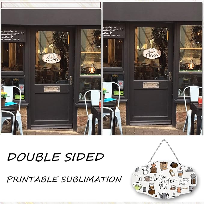 2Pack Sublimation door Sign Blanks, Aluminum Sublimation Door Hanger 2 side Printable Wall Hanging Front Door Decor for DIY Crafts,Home,Foyer, Garden,Yard, Bar