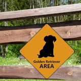 Golden Retriever Crossing Xing Sign Beware of Dog Metal Sign Golden Retriever Warning Sign Crossing Zone Sign for Farm Yard Front Door Indoor Outdoor Street Sign 10x10in