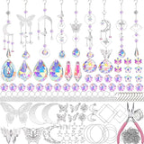 Lyukii 300 Pcs DIY Suncatchers Making Kits Craft for Adults Crystal Suncatchers for Window Hanging Sun Catcher with Chain Rainbow Maker Crystal Prisms Decor for Home Garden Party Wedding Ornament