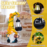 twinbling Mom Birthday Gifts-Garden Gnome Statue with Solar Lights Large Garden Sculptures Funny Triple Gnome Outdoor Patio Lawn Yard Garden Decor Gifts for Women Mom 12 in Spring Gnomes Outdoor