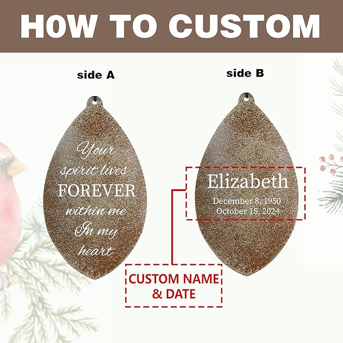 ASTARIN Personalized 35" Wind Chimes for Loss of Loved One, Memorial Wind Chimes for in Memory of Mom Dad, Sympathy Gifts for Loss, Metal Windchime Outdoor, Produced in USA
