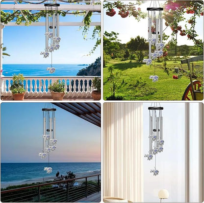 Angel Wind Chimes for Outside, Elephant Gifts for Women, Outdoor/Indoor Decorations for Patio, Porch, Garden Decor, and Backyard (Evil Eye Elephant)